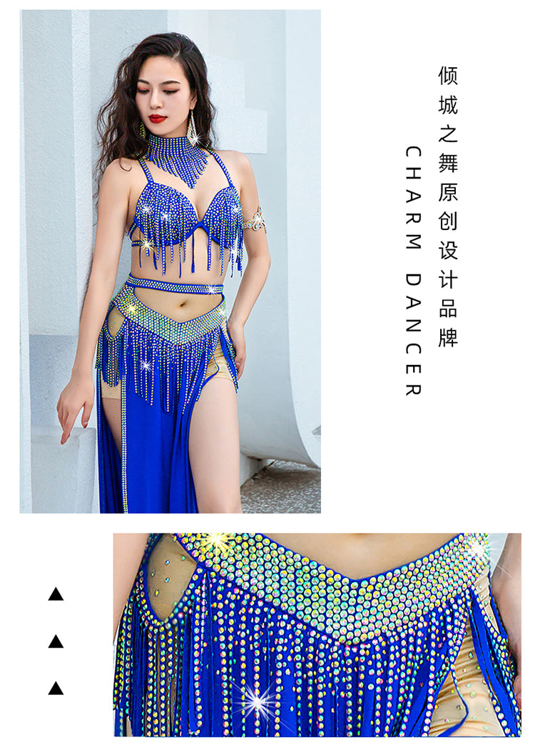 Belly dance costume 2023 new performance dress inspired opening dynamic fringe ensemble