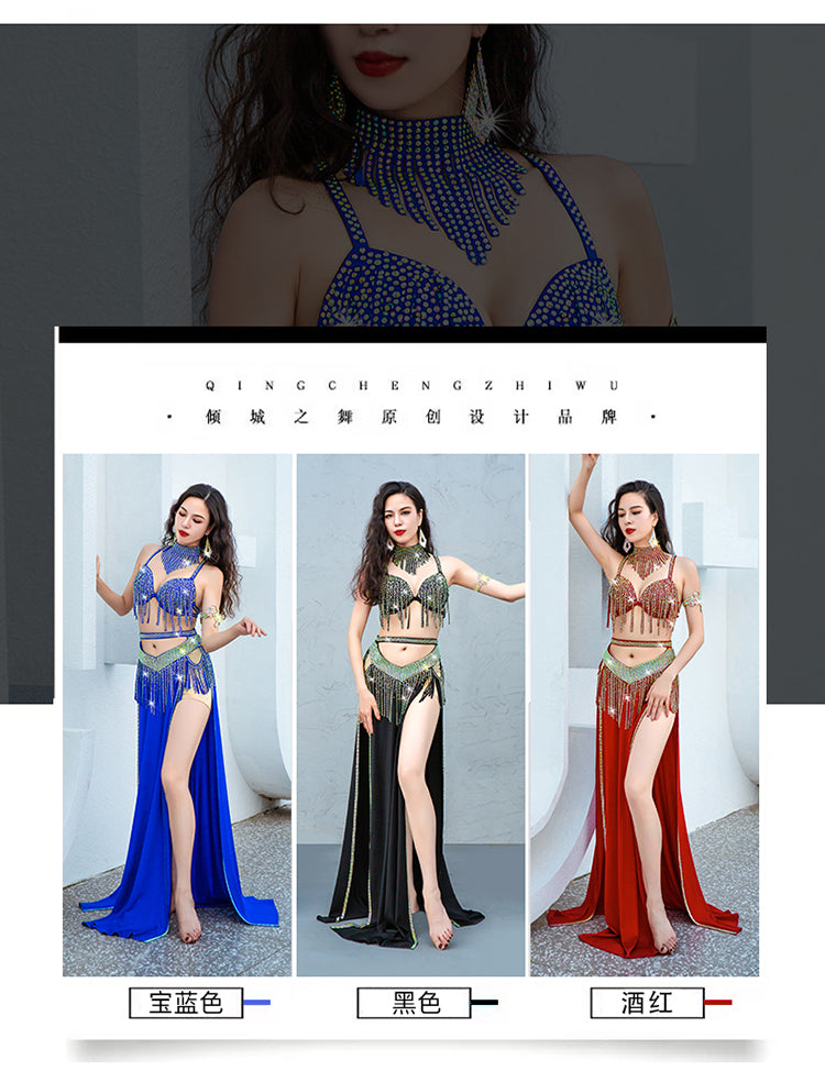 Belly dance costume 2023 new performance dress inspired opening dynamic fringe ensemble