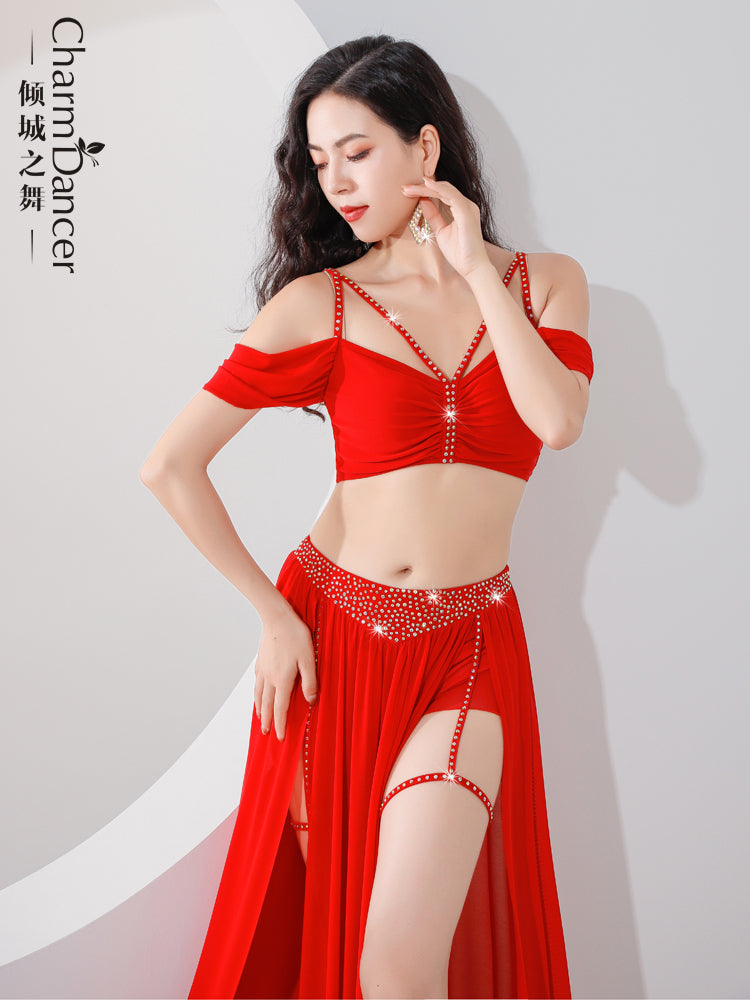 Belly Dance Training Dress 2023 New Autumn and Winter Slimming Original Design Oriental Dance Performance Breathable Mesh Gauze Dress Set