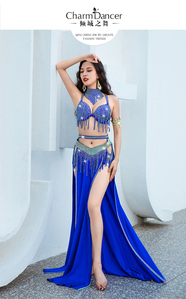 Belly dance costume 2023 new performance dress inspired opening dynamic fringe ensemble