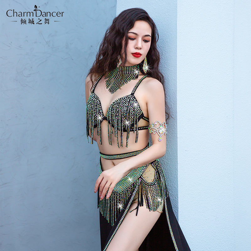 Belly dance costume 2023 new performance dress inspired opening dynamic fringe ensemble