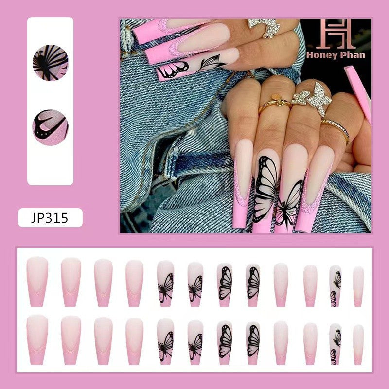 press on nail 24pcs fake nail long exaggerated