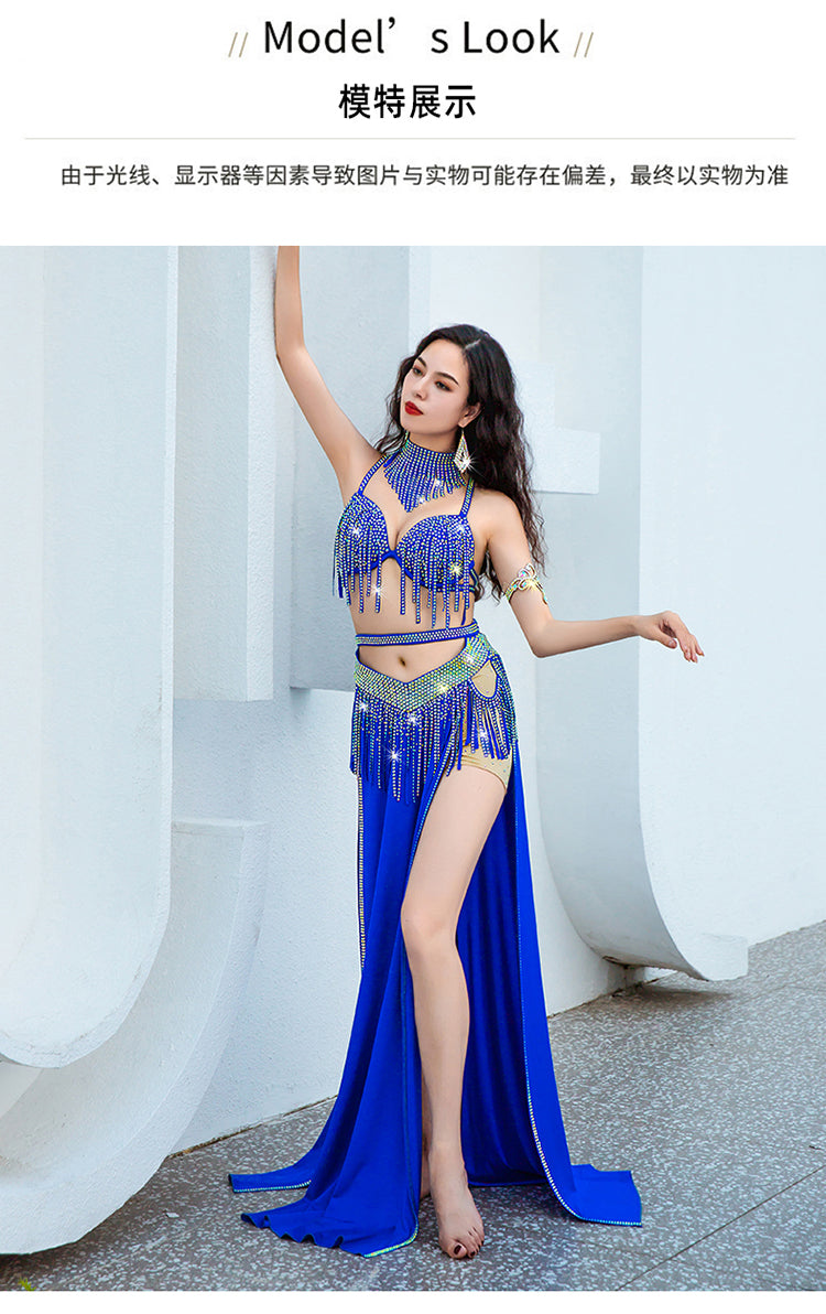 Belly dance costume 2023 new performance dress inspired opening dynamic fringe ensemble