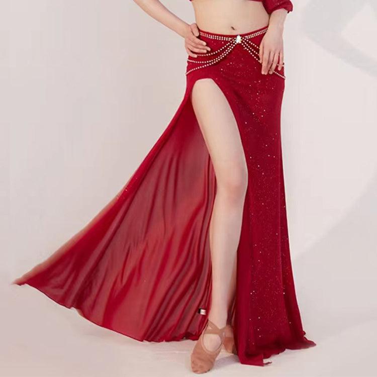 2023 New belly dance set summer shining dance practice dress blouse skirt performance dress group uniform