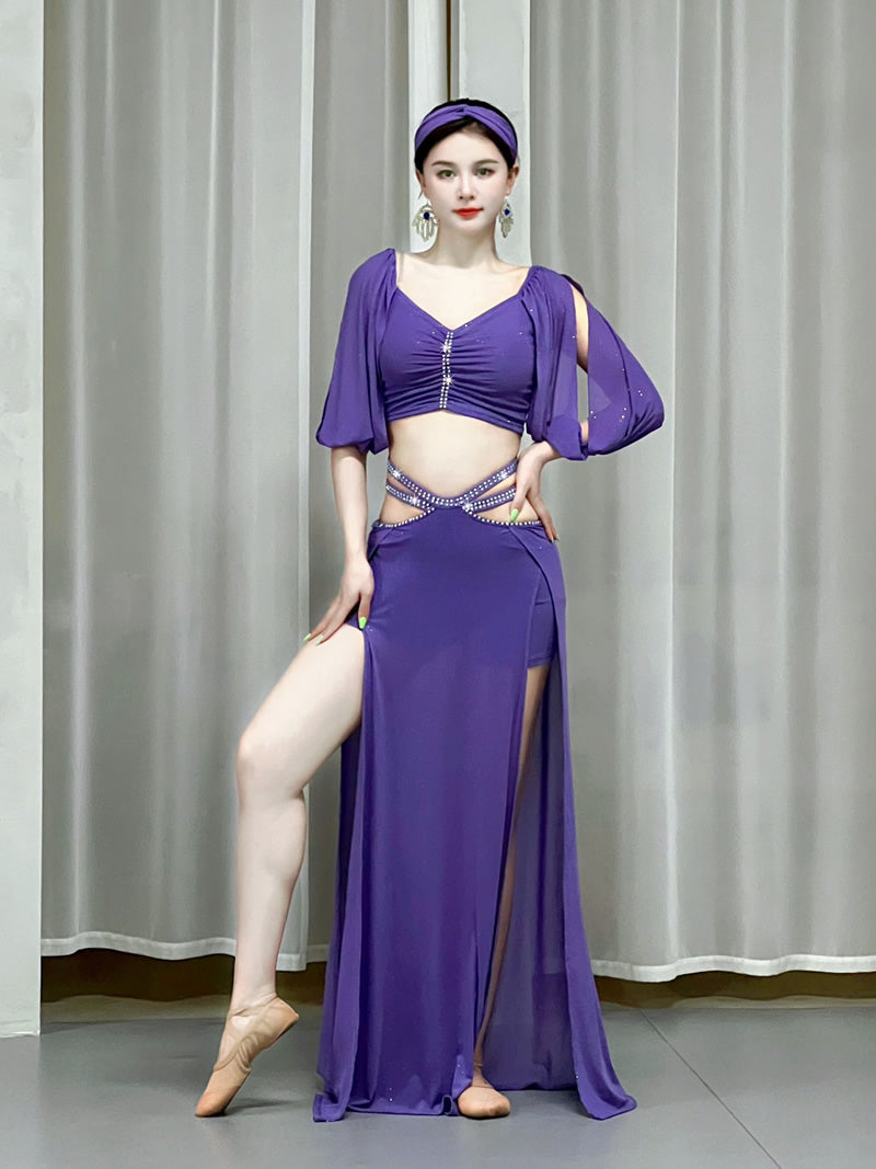 Niche design belly dance clothing female 2023 new summer gauze practice training suit class clothing group clothing