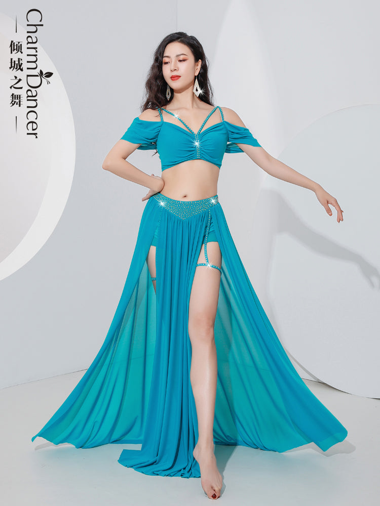 Belly Dance Training Dress 2023 New Autumn and Winter Slimming Original Design Oriental Dance Performance Breathable Mesh Gauze Dress Set