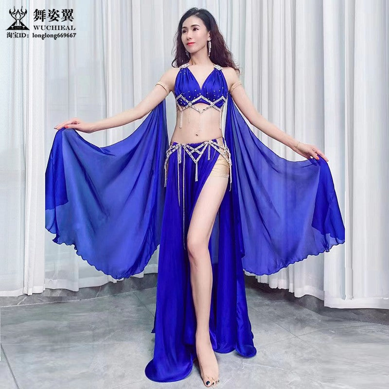 Belly dance performance clothing 2022 new diamond-inlaid slit skirt suit Oriental dance stage performance clothing