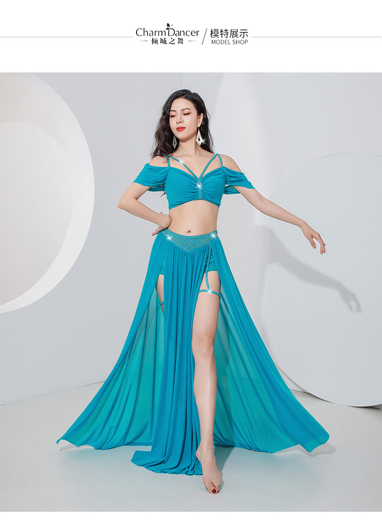 Belly Dance Training Dress 2023 New Autumn and Winter Slimming Original Design Oriental Dance Performance Breathable Mesh Gauze Dress Set