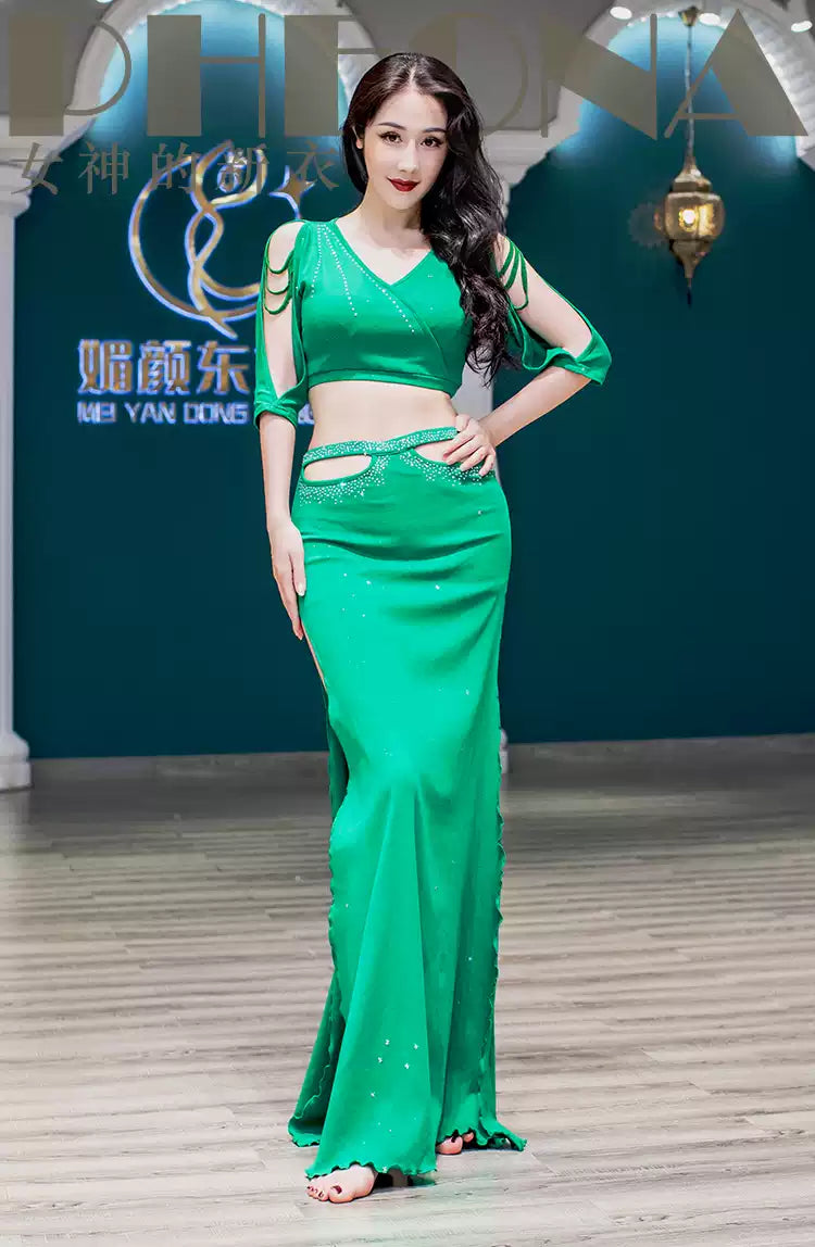 belly dance Light luxury traning performance class clothes