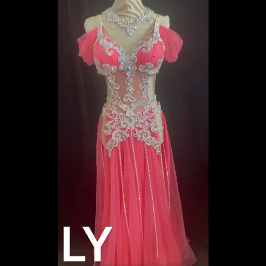 belly dance costume watermelon red big skirt One-piece dress