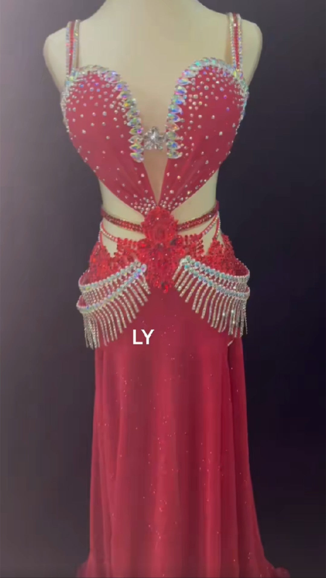 belly dance costume red skirt performance